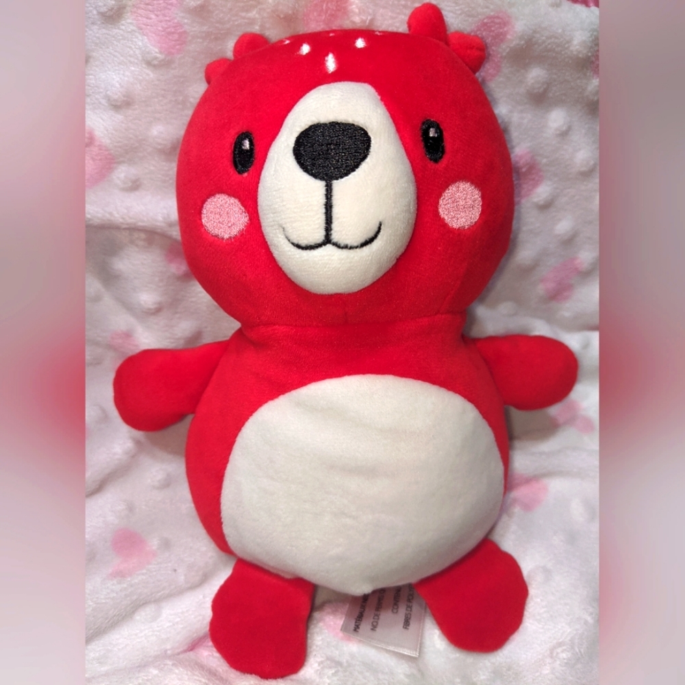 Animal Adventure 8” Red White Strawberry Teddy Bear Plush Lovey Stuffed Toy 2020